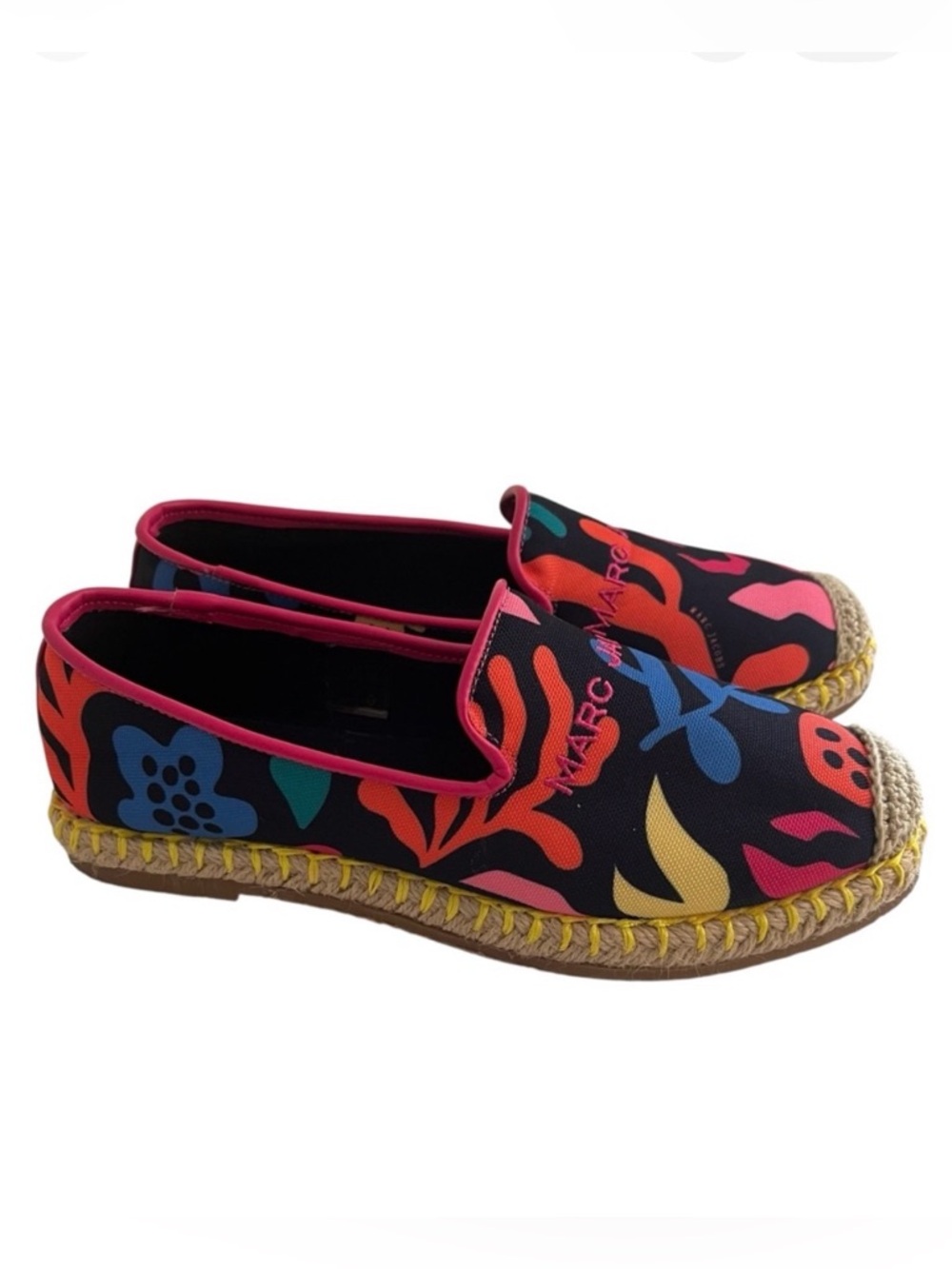 Marc Jacobs Bright Graphic Print Canvas Espadrille Flats 5 NEW